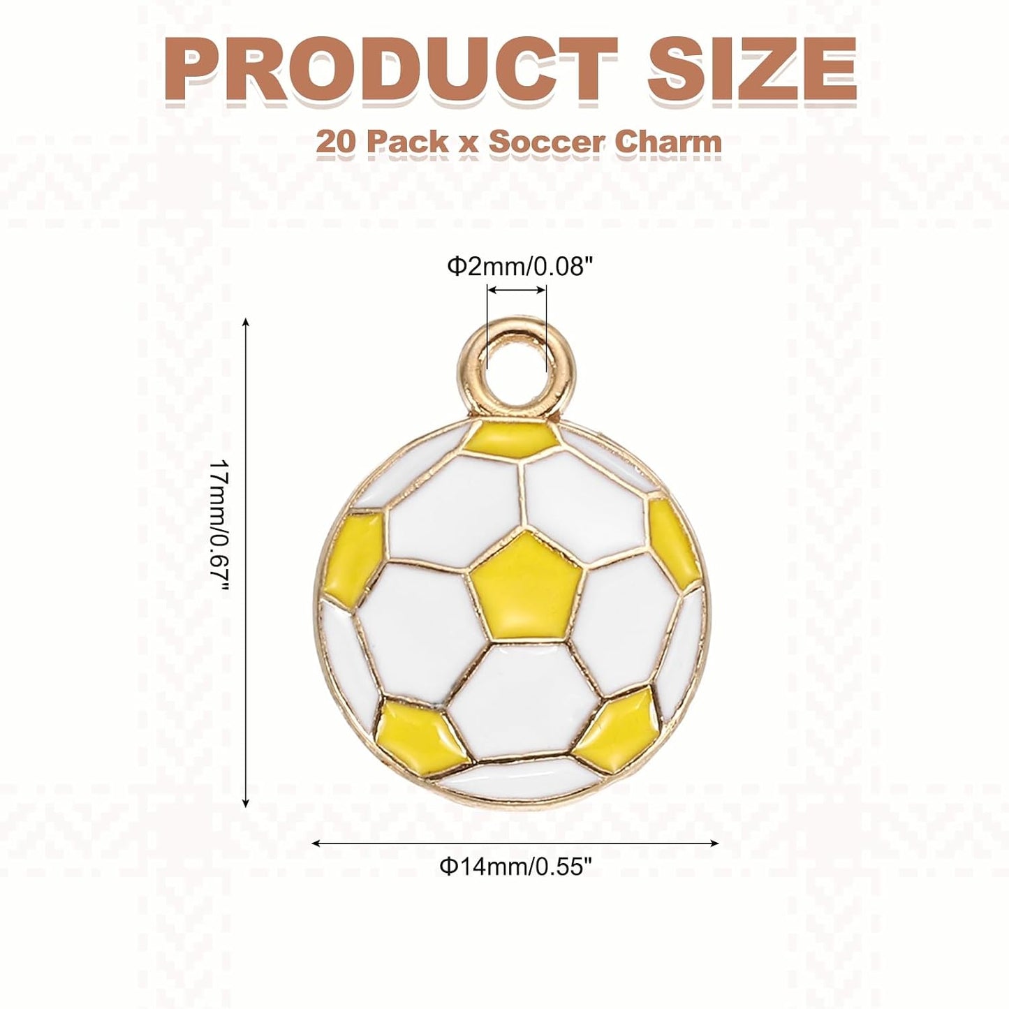 Soccer Charm Alloy Enamel Football Sports Charm Pendant Small Cute Bulk for DIY Accessories