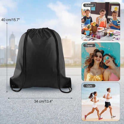 40Pcs Drawstring Backpack Bags Bulk Yellow Drawstring Bag Foldable Gym Bag Sport Cinch Sack String Backpack Storage Bags for Women Men Shopping Gym Travel Sports