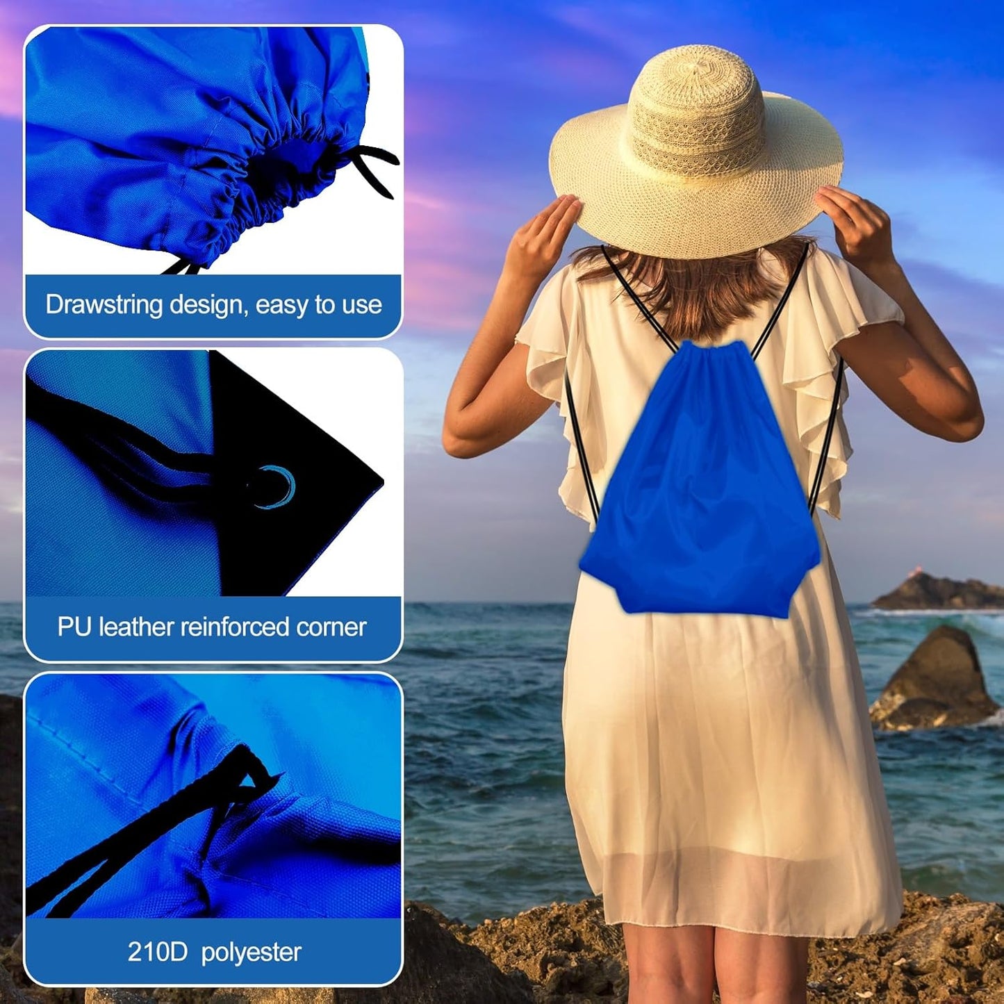 40Pcs Drawstring Backpack Bags Bulk Yellow Drawstring Bag Foldable Gym Bag Sport Cinch Sack String Backpack Storage Bags for Women Men Shopping Gym Travel Sports