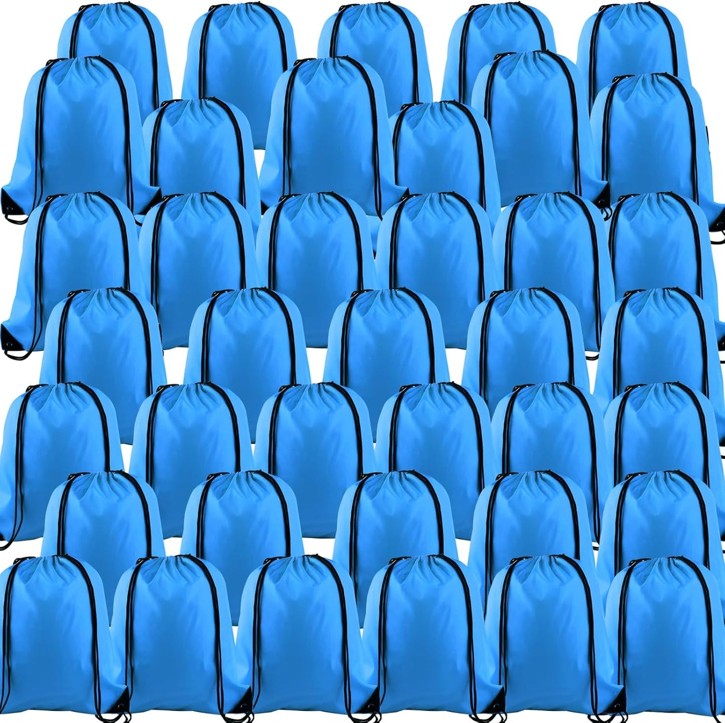 40Pcs Drawstring Backpack Bags Bulk Yellow Drawstring Bag Foldable Gym Bag Sport Cinch Sack String Backpack Storage Bags for Women Men Shopping Gym Travel Sports