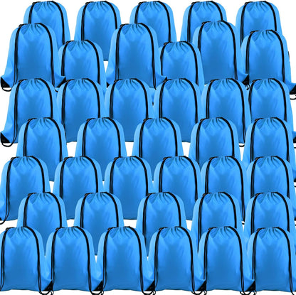 40Pcs Drawstring Backpack Bags Bulk Yellow Drawstring Bag Foldable Gym Bag Sport Cinch Sack String Backpack Storage Bags for Women Men Shopping Gym Travel Sports