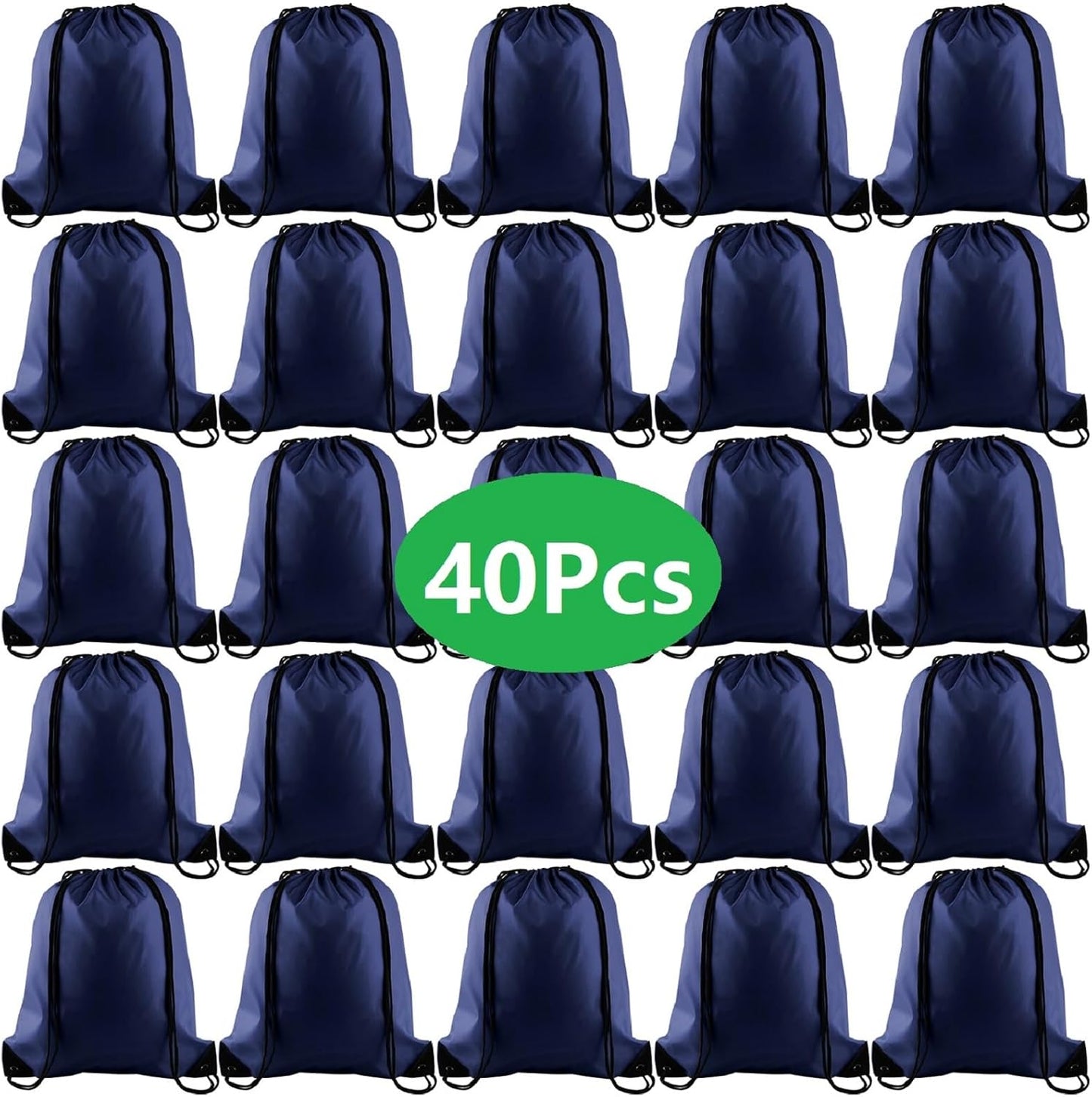 40Pcs Drawstring Backpack Bags Bulk Yellow Drawstring Bag Foldable Gym Bag Sport Cinch Sack String Backpack Storage Bags for Women Men Shopping Gym Travel Sports