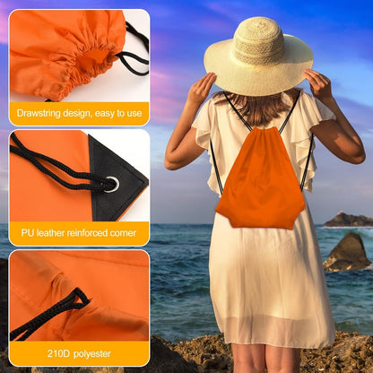 40Pcs Drawstring Backpack Bags Bulk Yellow Drawstring Bag Foldable Gym Bag Sport Cinch Sack String Backpack Storage Bags for Women Men Shopping Gym Travel Sports