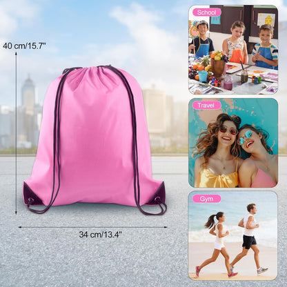40Pcs Drawstring Backpack Bags Bulk Yellow Drawstring Bag Foldable Gym Bag Sport Cinch Sack String Backpack Storage Bags for Women Men Shopping Gym Travel Sports