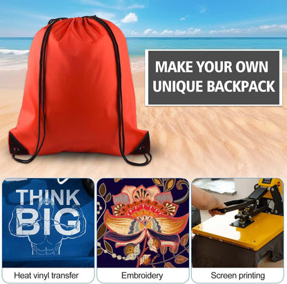 40Pcs Drawstring Backpack Bags Bulk Yellow Drawstring Bag Foldable Gym Bag Sport Cinch Sack String Backpack Storage Bags for Women Men Shopping Gym Travel Sports