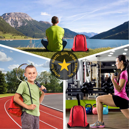 40Pcs Drawstring Backpack Bags Bulk Yellow Drawstring Bag Foldable Gym Bag Sport Cinch Sack String Backpack Storage Bags for Women Men Shopping Gym Travel Sports