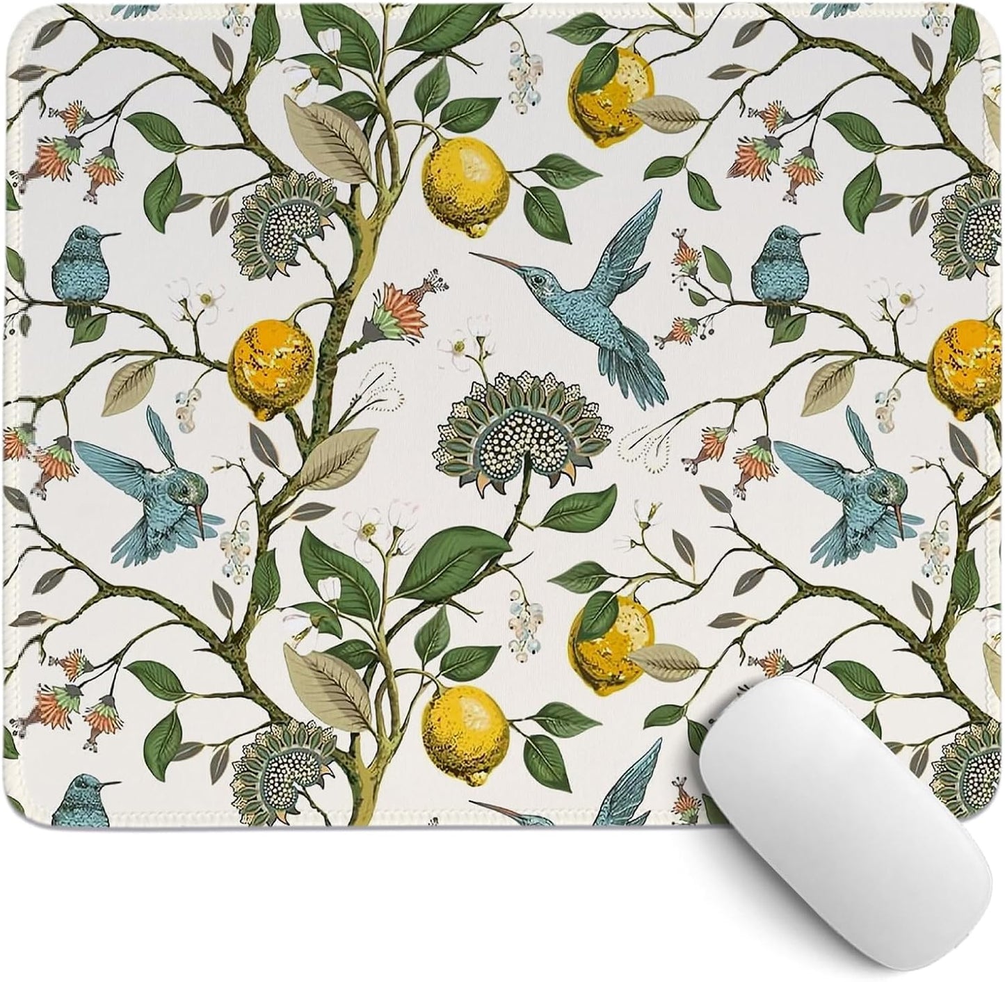 Lemon Tree Mouse Pad,Small Yellow Italian Lemon Tree Mouse Pad,Floral Desk Mat,Girly Summer Mouse Pads Desktop for Dorm Home Office Desktop Decor,11.8x9.8 Inch