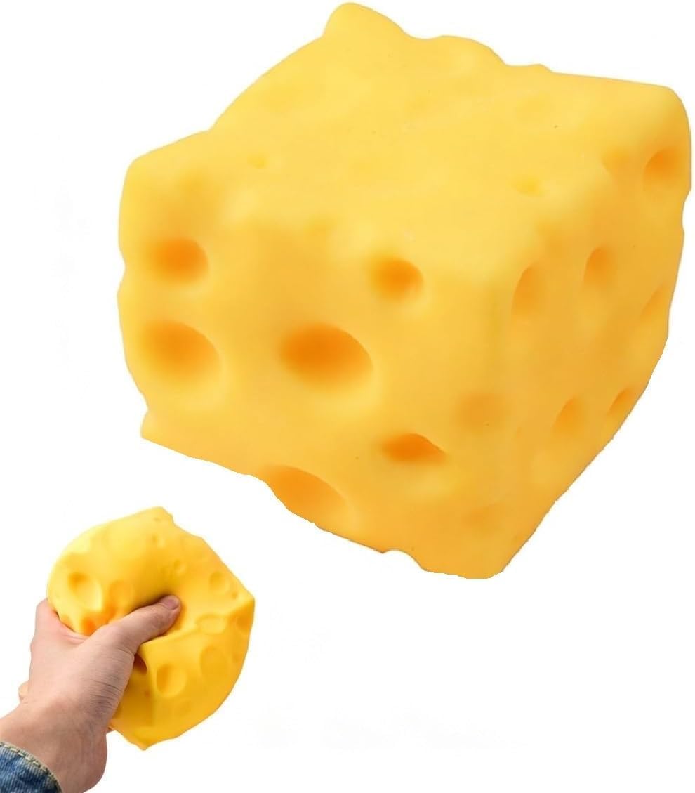 Yellow Cheese Squishy Slow Rising, Squishy Squeeze Cheese Block, Soft Novelty Toy, Stress Balls for Adults Rebounding Sensory Squishys Cheese (2.75in)