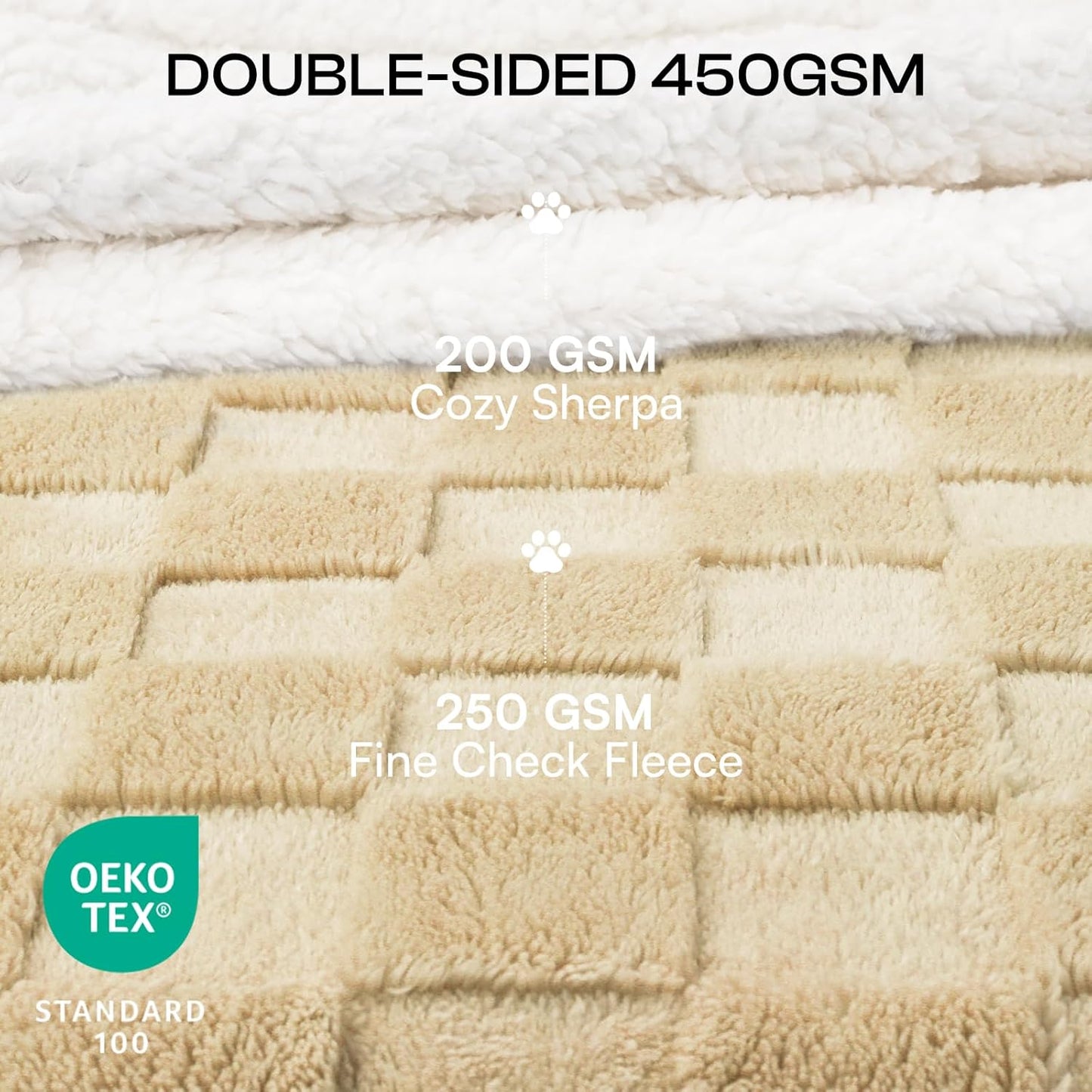 Waterproof Dog Blanket, Reversible Fleece & Sherpa, Couch Cover | Soft plush fluffy, washable, puppy, cat, dog bed, crate, car seat, sofa, throw, furniture protector,Yellow,Medium(57" x 40")