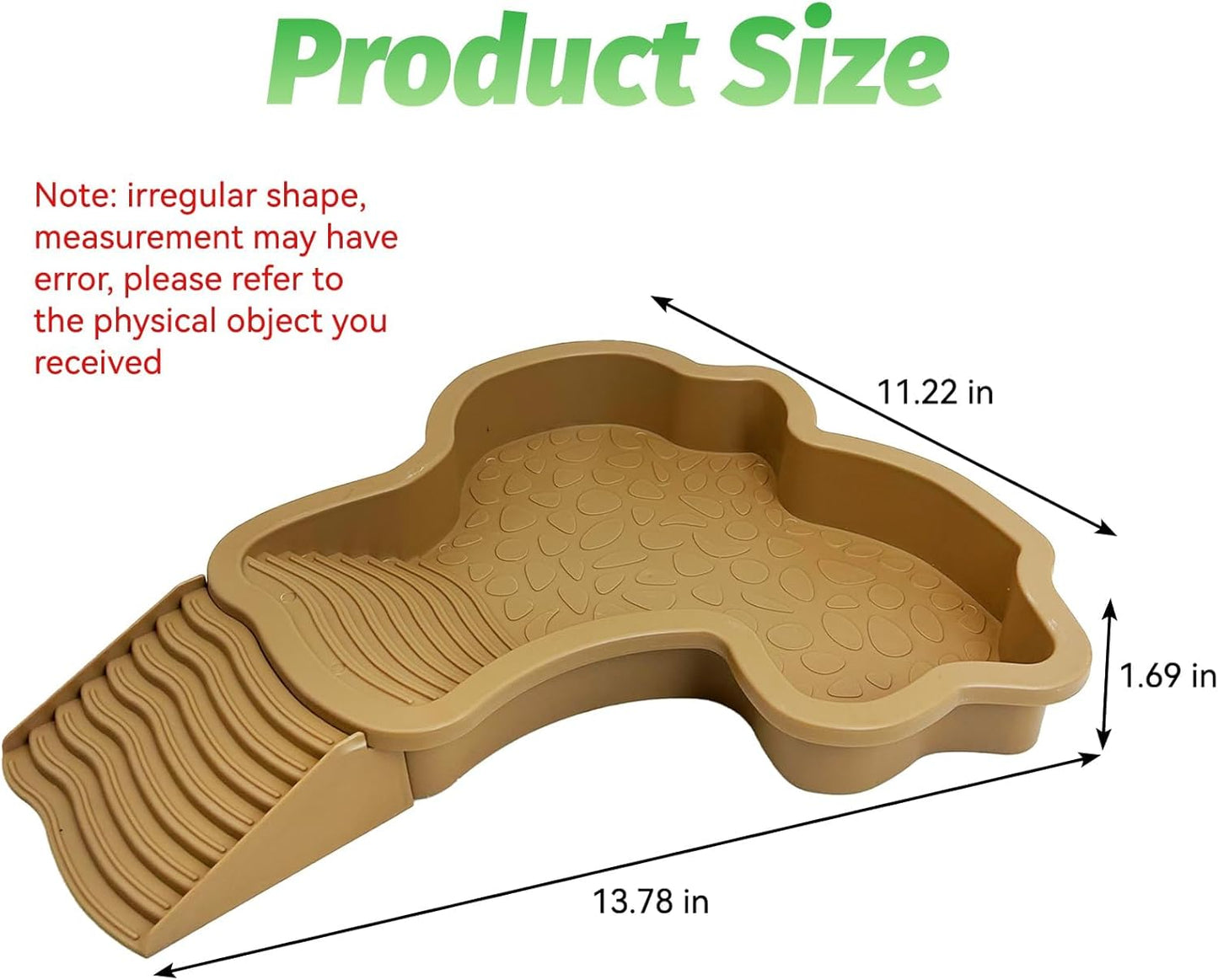 Large Reptile Bathing Pool Tortoise Water Dish with Removable Ramp and Leaf Reptile Food Dish & Water Bowl Tortoise Habitat Accessories for Turtle Lizard Gecko Snake (Yellow)
