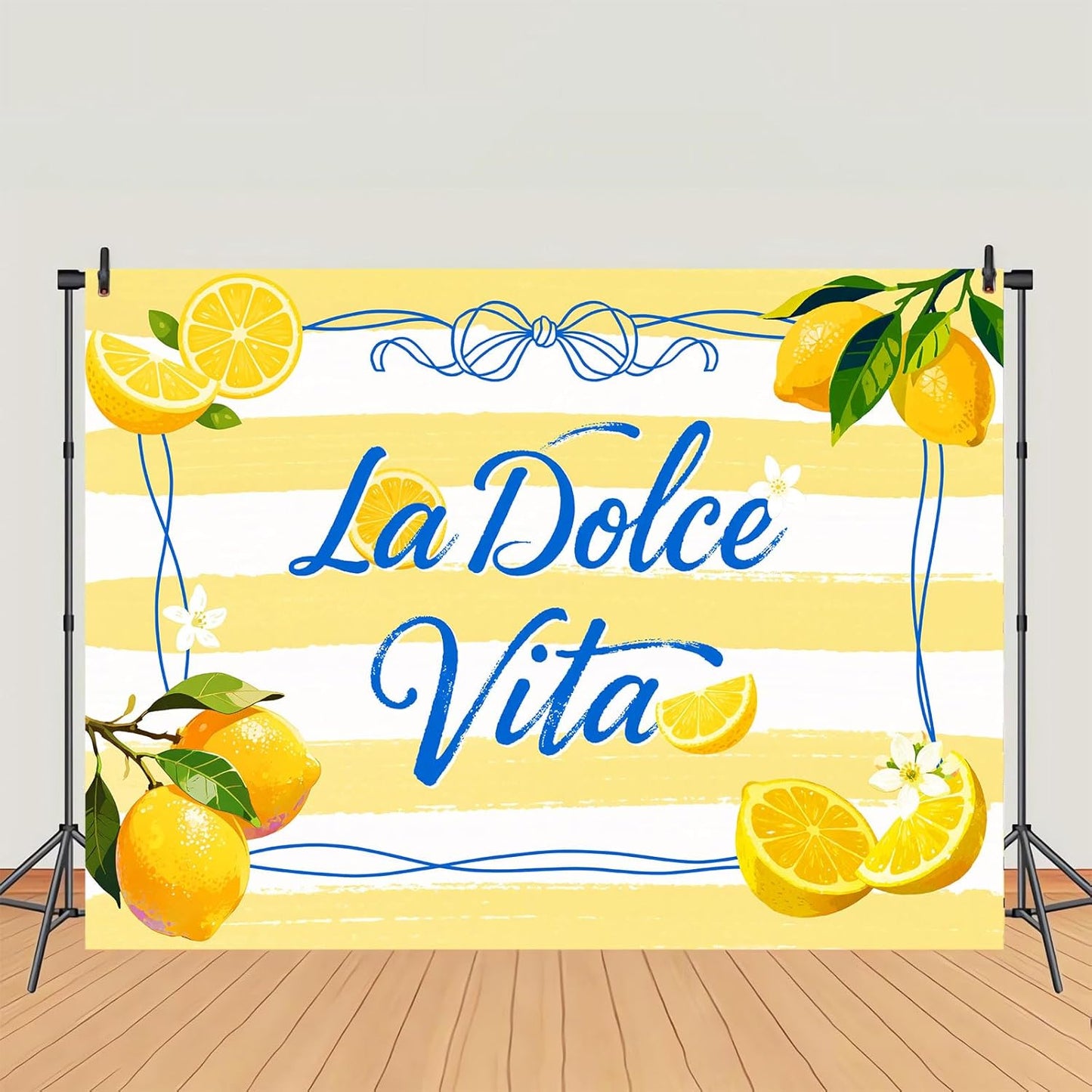 La Dolce Vita Backdrop Italian Bridal Shower Party Decorations Banner Bachelorette Lemon Party Photo Background Girls Birthday Party Supply 7x5ft