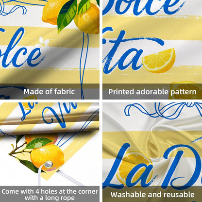 La Dolce Vita Backdrop Italian Bridal Shower Party Decorations Banner Bachelorette Lemon Party Photo Background Girls Birthday Party Supply 7x5ft