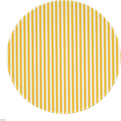 Yellow Mouse Pad Premium Cute Round Striped Mouse Pads for Desk with Non-Slip Rubber Base Small Travel Computer Mouse Pad for Laptop Office Decor Desk Accessories