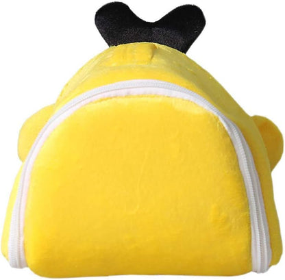 POPETPOP Warm Yellow Pet Nest for Hamsters and Squirrels Removable and Washable Bed for Animals Cozy Sleeping Mat for Cold Weather