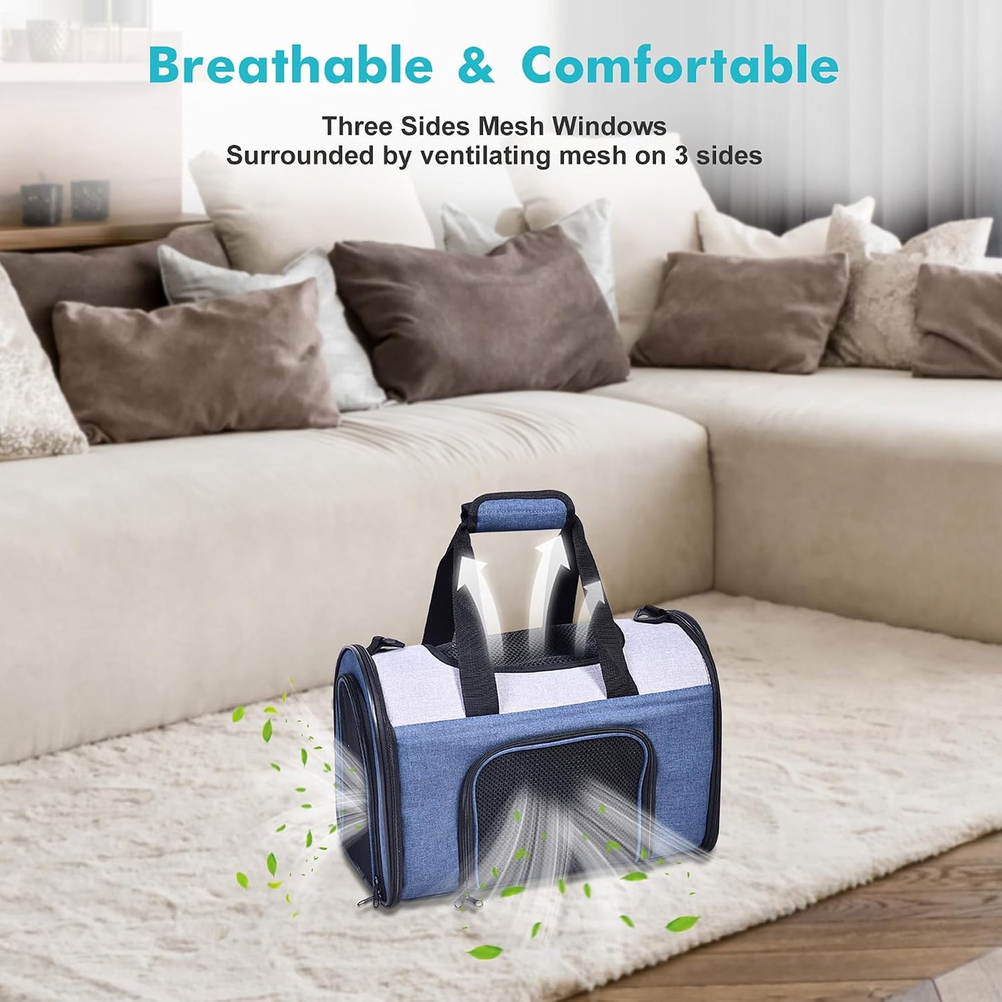 Soft-Sided Kennel Pet Carrier for Small Dogs, Cats, Puppy, Airline Approved Cat Carriers Dog Carrier Collapsible, Travel Handbag & Car Seat