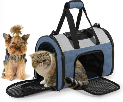 Soft-Sided Kennel Pet Carrier for Small Dogs, Cats, Puppy, Airline Approved Cat Carriers Dog Carrier Collapsible, Travel Handbag & Car Seat