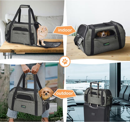 Soft-Sided Kennel Pet Carrier for Small Dogs, Cats, Puppy, Airline Approved Cat Carriers Dog Carrier Collapsible, Travel Handbag & Car Seat