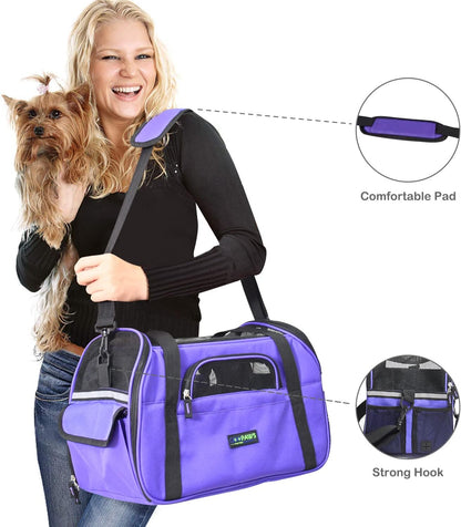 Soft-Sided Kennel Pet Carrier for Small Dogs, Cats, Puppy, Airline Approved Cat Carriers Dog Carrier Collapsible, Travel Handbag & Car Seat