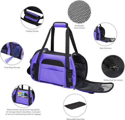 Soft-Sided Kennel Pet Carrier for Small Dogs, Cats, Puppy, Airline Approved Cat Carriers Dog Carrier Collapsible, Travel Handbag & Car Seat
