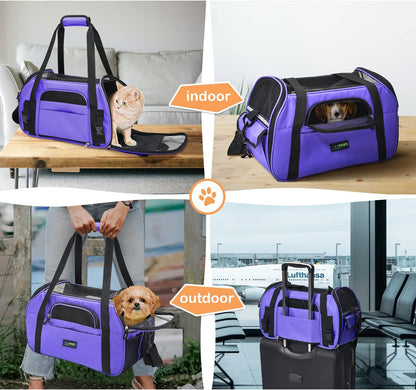 Soft-Sided Kennel Pet Carrier for Small Dogs, Cats, Puppy, Airline Approved Cat Carriers Dog Carrier Collapsible, Travel Handbag & Car Seat
