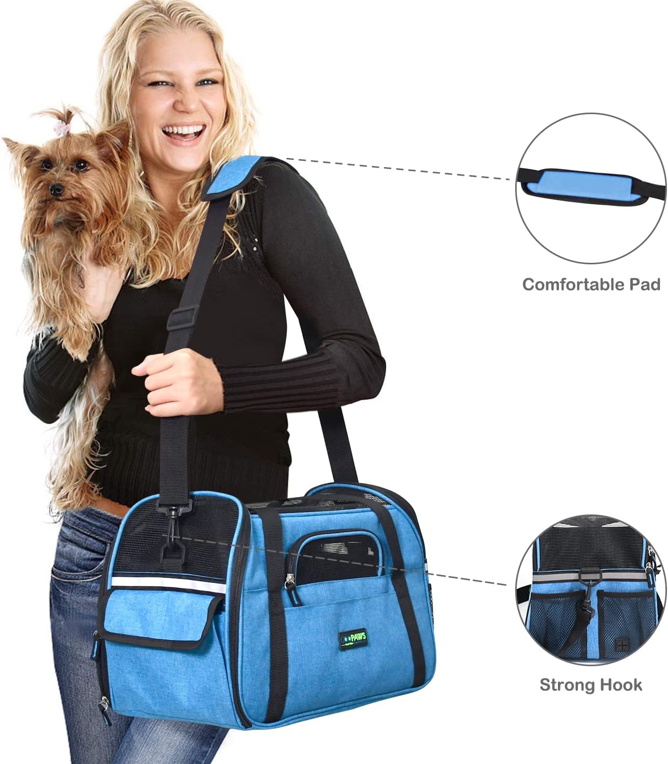Soft-Sided Kennel Pet Carrier for Small Dogs, Cats, Puppy, Airline Approved Cat Carriers Dog Carrier Collapsible, Travel Handbag & Car Seat
