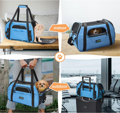 Soft-Sided Kennel Pet Carrier for Small Dogs, Cats, Puppy, Airline Approved Cat Carriers Dog Carrier Collapsible, Travel Handbag & Car Seat