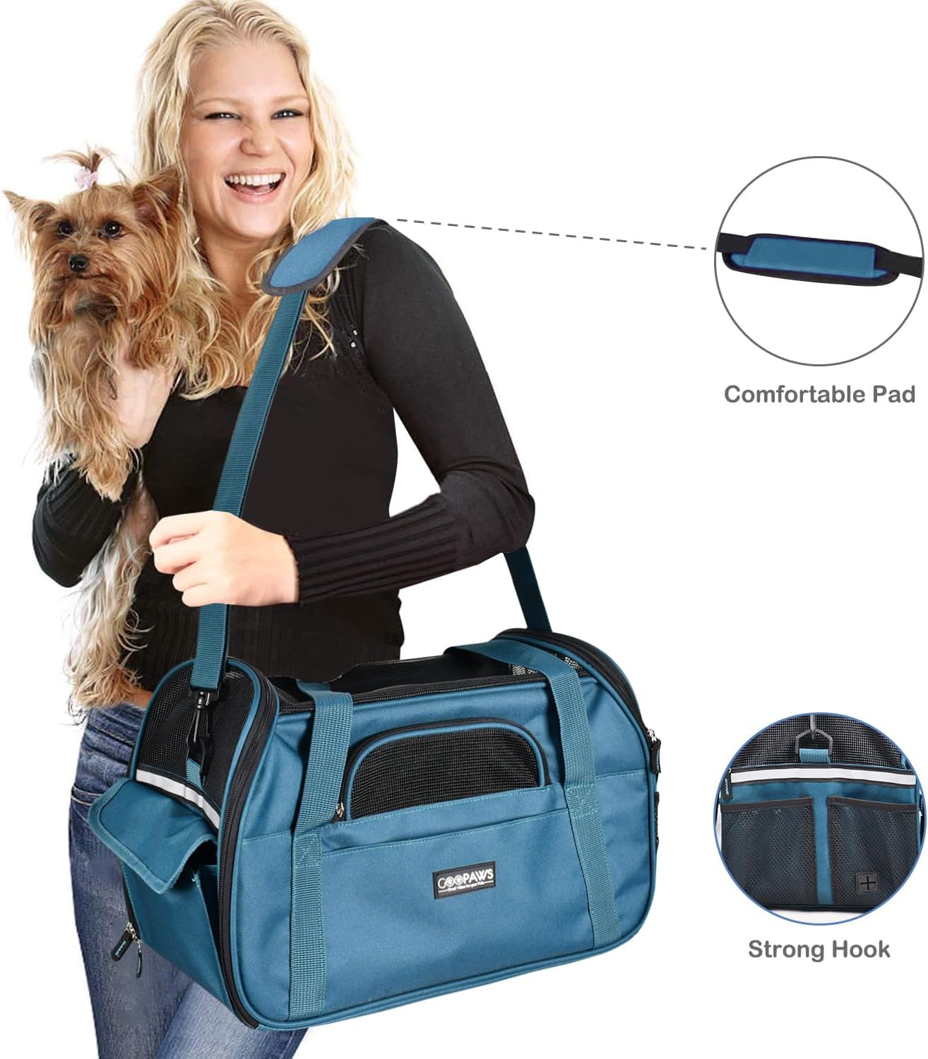 Soft-Sided Kennel Pet Carrier for Small Dogs, Cats, Puppy, Airline Approved Cat Carriers Dog Carrier Collapsible, Travel Handbag & Car Seat
