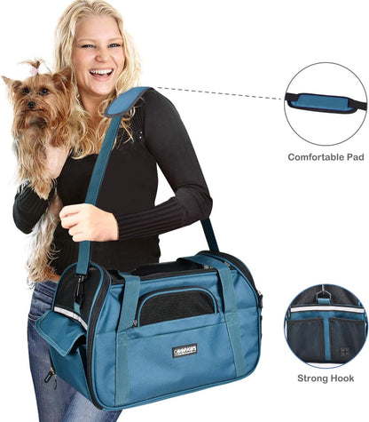 Soft-Sided Kennel Pet Carrier for Small Dogs, Cats, Puppy, Airline Approved Cat Carriers Dog Carrier Collapsible, Travel Handbag & Car Seat