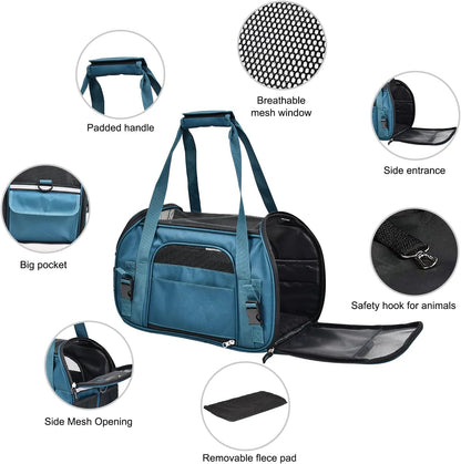 Soft-Sided Kennel Pet Carrier for Small Dogs, Cats, Puppy, Airline Approved Cat Carriers Dog Carrier Collapsible, Travel Handbag & Car Seat
