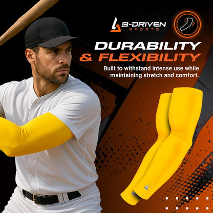 Pro Fit Compression Arm Sleeves for Men Women & Youth - Volleyball Golf Running Baseball Basketball - Pair
