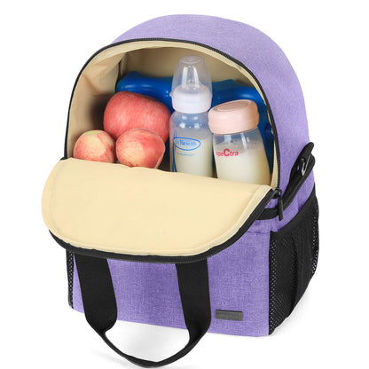 Double Layer Breast Pump Tote Bag with Cooler Compartment, Purple | Pumping Bag Fits for Spectra S1, S2, Breast Milk Travel Tote Bag for Working Moms(Bag Only)