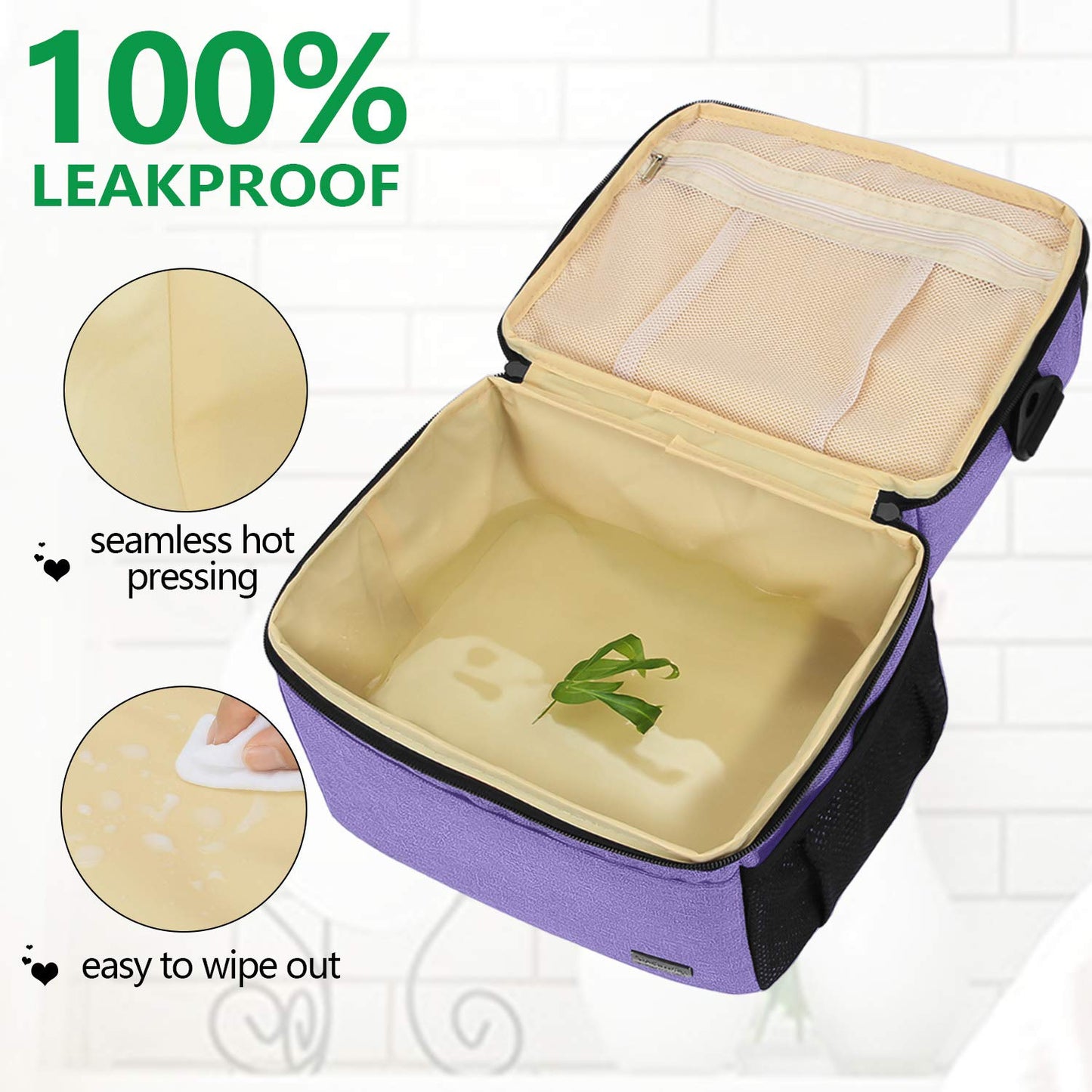 Double Layer Breast Pump Tote Bag with Cooler Compartment, Purple | Pumping Bag Fits for Spectra S1, S2, Breast Milk Travel Tote Bag for Working Moms(Bag Only)
