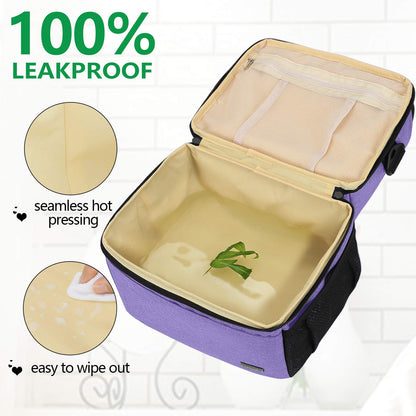 Double Layer Breast Pump Tote Bag with Cooler Compartment, Purple | Pumping Bag Fits for Spectra S1, S2, Breast Milk Travel Tote Bag for Working Moms(Bag Only)