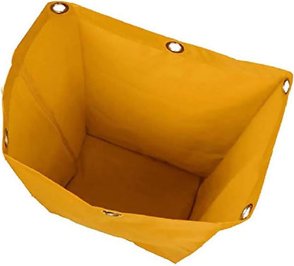 Replacement Janitorial Cart Bag, High Capacity Waterproof Thickened Housekeeping Commercial Janitorial Cleaning Cart Bag with 6 Brass Grommets - 25 Gallon (Yellow)