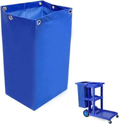 Replacement Janitorial Cart Bag, High Capacity Waterproof Thickened Housekeeping Commercial Janitorial Cleaning Cart Bag with 6 Brass Grommets - 25 Gallon (Yellow)