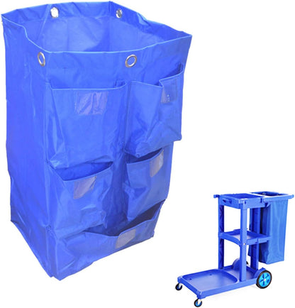 Replacement Janitorial Cart Bag, High Capacity Waterproof Thickened Housekeeping Commercial Janitorial Cleaning Cart Bag with 6 Brass Grommets - 25 Gallon (Yellow)
