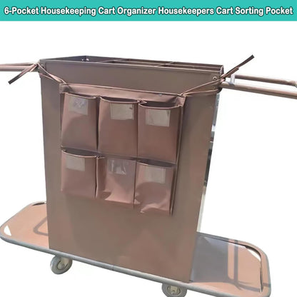 Replacement Janitorial Cart Bag, High Capacity Waterproof Thickened Housekeeping Commercial Janitorial Cleaning Cart Bag with 6 Brass Grommets - 25 Gallon (Yellow)