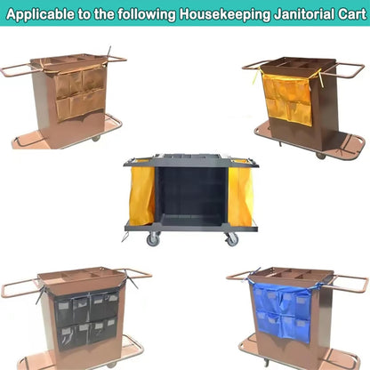 Replacement Janitorial Cart Bag, High Capacity Waterproof Thickened Housekeeping Commercial Janitorial Cleaning Cart Bag with 6 Brass Grommets - 25 Gallon (Yellow)