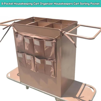 Replacement Janitorial Cart Bag, High Capacity Waterproof Thickened Housekeeping Commercial Janitorial Cleaning Cart Bag with 6 Brass Grommets - 25 Gallon (Yellow)