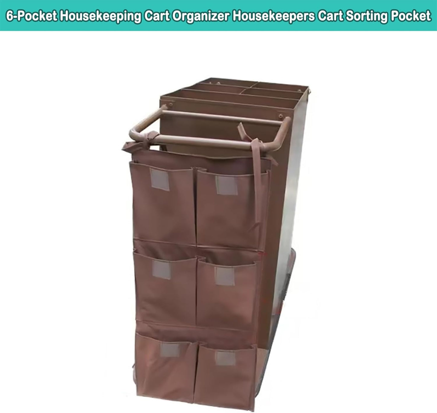 Replacement Janitorial Cart Bag, High Capacity Waterproof Thickened Housekeeping Commercial Janitorial Cleaning Cart Bag with 6 Brass Grommets - 25 Gallon (Yellow)