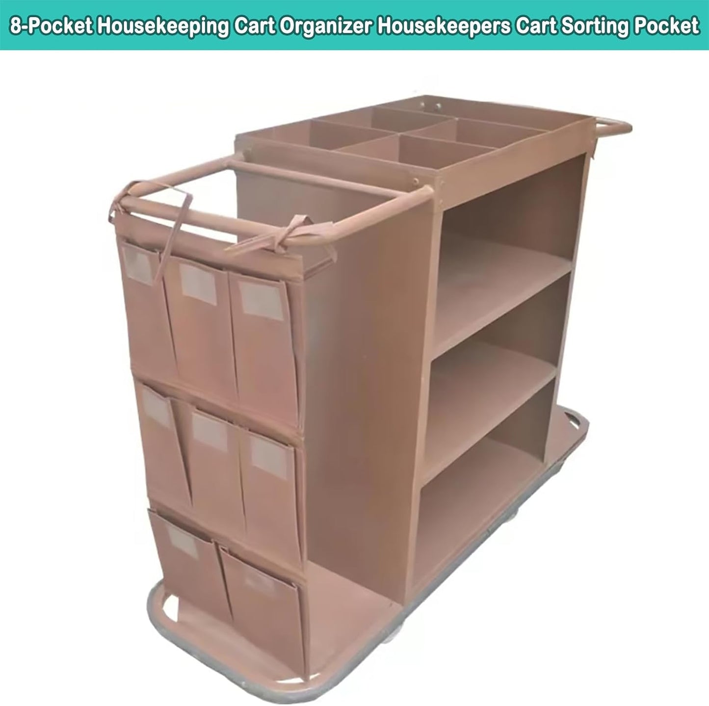 Replacement Janitorial Cart Bag, High Capacity Waterproof Thickened Housekeeping Commercial Janitorial Cleaning Cart Bag with 6 Brass Grommets - 25 Gallon (Yellow)