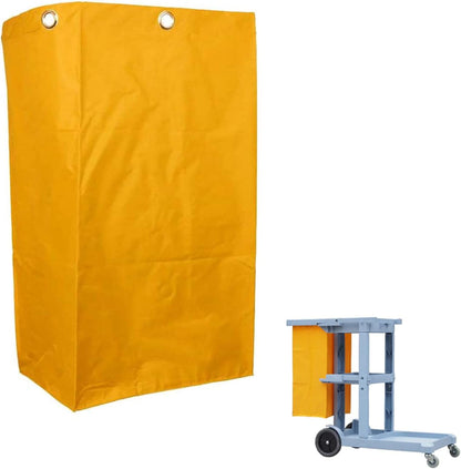 Replacement Janitorial Cart Bag, High Capacity Waterproof Thickened Housekeeping Commercial Janitorial Cleaning Cart Bag with 6 Brass Grommets - 25 Gallon (Yellow)