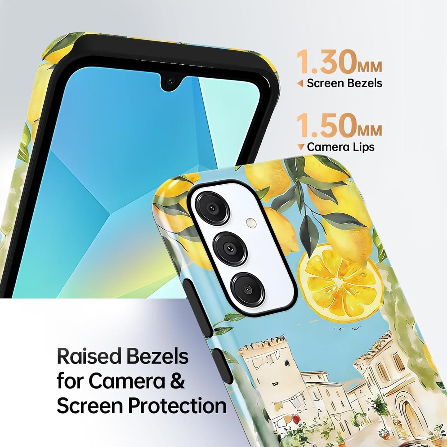Summer Italian Vacation Lemon Collage Phone Case for Samsung Galaxy A16 5G Case Shockproof TPU and Hard PC Protective Compatible with MagSafe Designed Cover Funda for Samsung A16 6.7 Inch