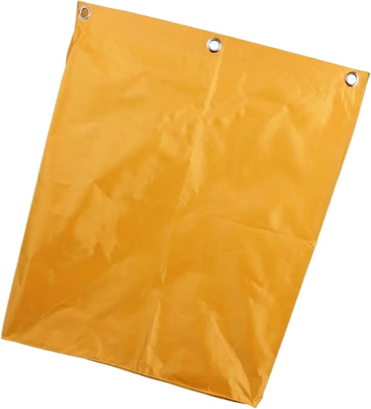 Replacement Janitorial Cart Bag Yellow Linen Cart Bag for Janitorial Cleaning Trolley, 35 Gal Oxford Cloth