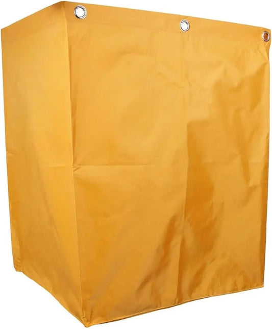 Replacement Janitorial Cart Bag Yellow Linen Cart Bag for Janitorial Cleaning Trolley, 35 Gal Oxford Cloth