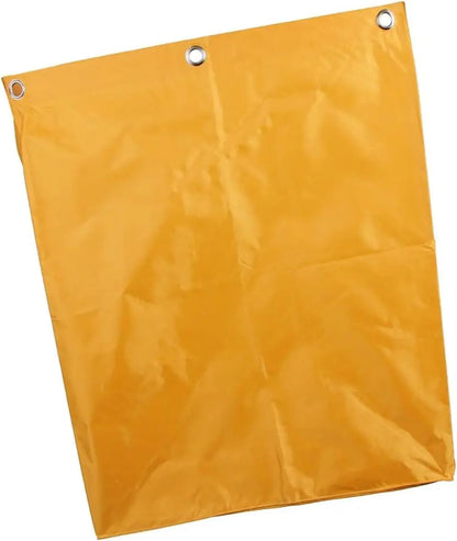 Replacement Janitorial Cart Bag Yellow Linen Cart Bag for Janitorial Cleaning Trolley, 35 Gal Oxford Cloth