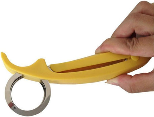 1 PCs Creative Stainless Steel Banana Chopper Fruit Cutter Cucumber Vegetable Peeler slicers Kitchen Tools, Yellow