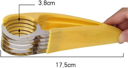 1 PCs Creative Stainless Steel Banana Chopper Fruit Cutter Cucumber Vegetable Peeler slicers Kitchen Tools, Yellow