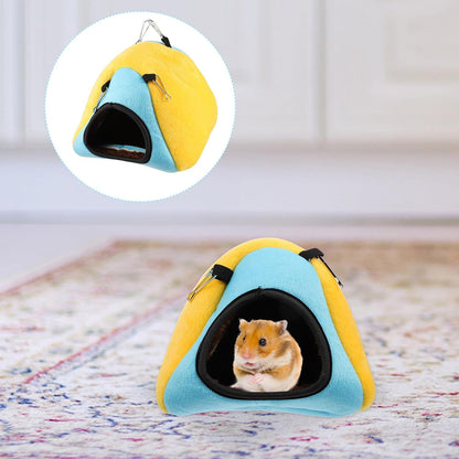 Hamster Warm Nest Pet Bed Small Animal Cave Yellow Cotton Bedding House Winter Shelter for Gerbils Guinea Pigs Chinchillas