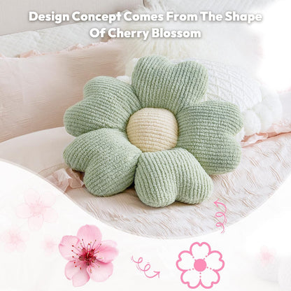 Sioloc Yellow Flower Pillow, Decorative Throw Pillow for Bed, Cute Daisy Flower Shaped Floor Cushion for Pet, Couch & Room Decor (15.7 Inch)